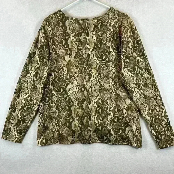 Ideology Twist-Front Top Women’s XL Snake-Print Brown Tan - Picture 2 of 8